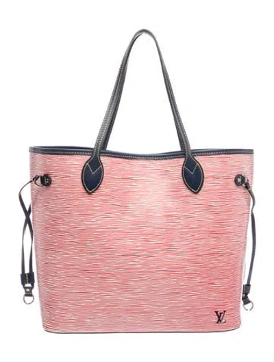 Pre-owned Louis Vuitton Epi Leather Neverfull W/pouch Mm In Red