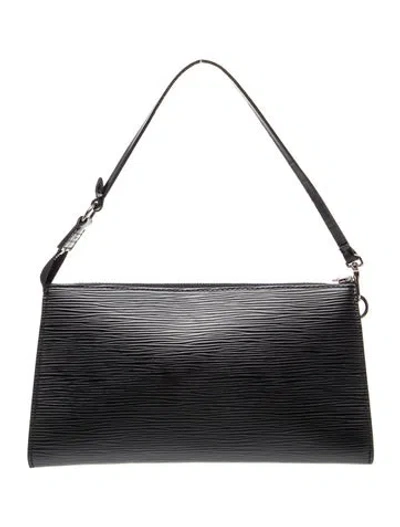 Pre-owned Louis Vuitton Epi Leather Pochette Accessoires 24 Vintage In Black