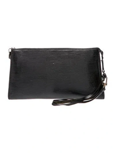 Pre-owned Louis Vuitton Epi Leather Pochette Accessoires In Black