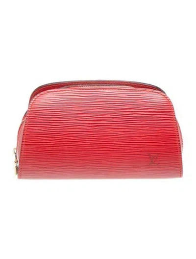 Pre-owned Louis Vuitton Epi Leather Pochette Accessoires In Red