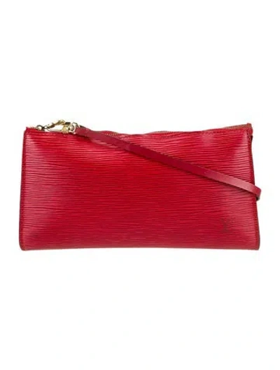 Pre-owned Louis Vuitton Epi Leather Pochette Accessoires Vintage In Red