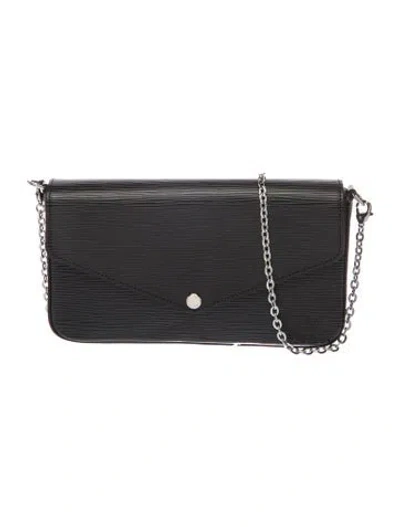 Pre-owned Louis Vuitton Epi Leather Pochette Félicie In Black