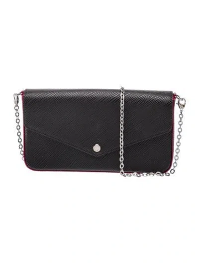 Pre-owned Louis Vuitton Epi Leather Pochette Félicie In Black