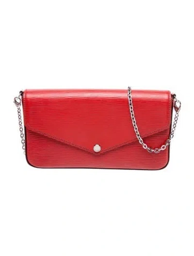 Pre-owned Louis Vuitton Epi Leather Pochette Félicie In Red