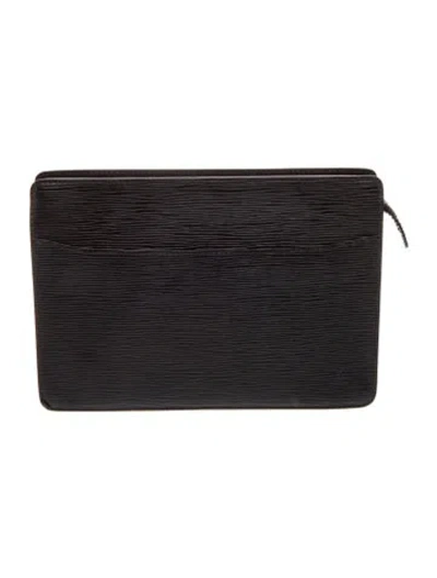 Pre-owned Louis Vuitton Epi Leather Pochette Homme In Black
