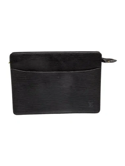 Pre-owned Louis Vuitton Epi Leather Pochette Homme In Black