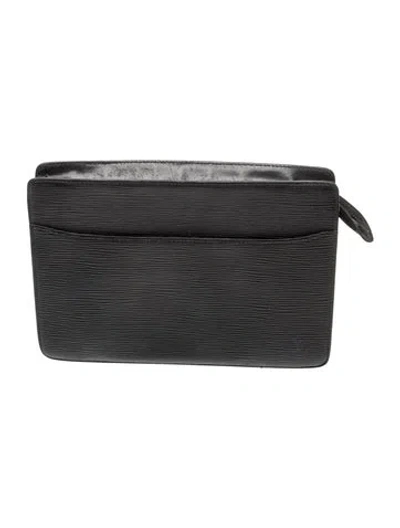 Pre-owned Louis Vuitton Epi Leather Pochette Homme Vintage In Black