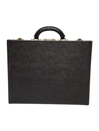 Pre-owned Louis Vuitton Epi Leather President Briefcase In Black