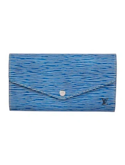 Pre-owned Louis Vuitton Epi Leather Sarah Wallet In Blue