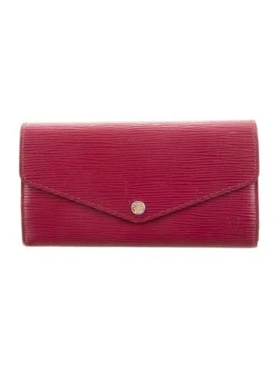 Pre-owned Louis Vuitton Epi Leather Sarah Wallet In Burgundy