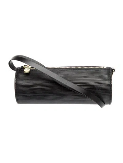 Pre-owned Louis Vuitton Epi Leather Soufflot Pochette Vintage In Black