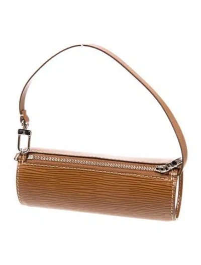 Pre-owned Louis Vuitton Epi Leather Soufflot Pochette Vintage In Brown