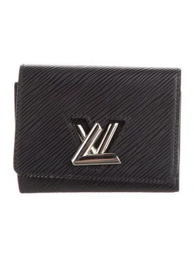 Pre-owned Louis Vuitton Epi Leather Twist Wallet In Black