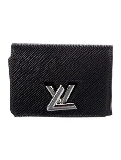 Pre-owned Louis Vuitton Epi Leather Twist Wallet In Black