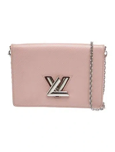 Pre-owned Louis Vuitton Epi Leather Twist Wallet On Chain In Pink