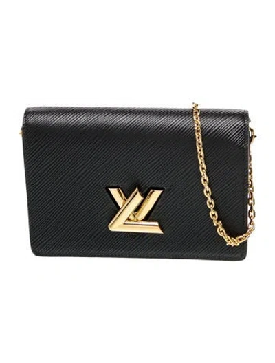 Pre-owned Louis Vuitton Epi Leather Twist Wallet On Chain W/ Tags In Black