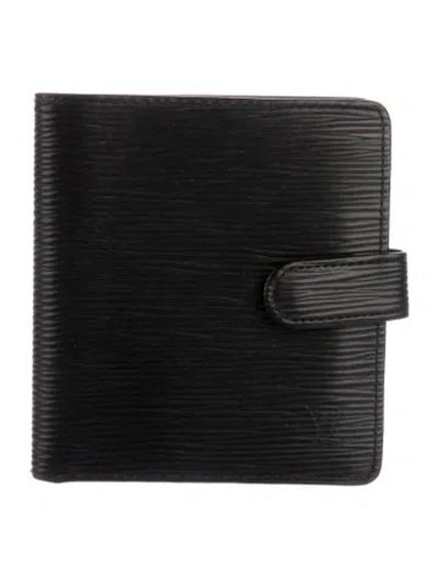 Pre-owned Louis Vuitton Epi Leather Viennois Wallet In Black