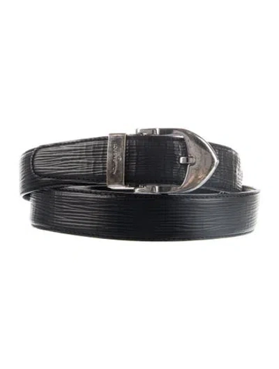 Pre-owned Louis Vuitton Epi Leather Waist Belt In Black