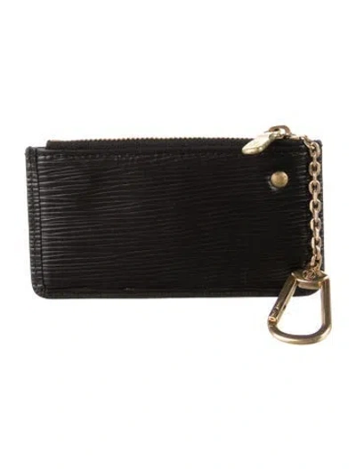 Pre-owned Louis Vuitton Epi Leather Wallet In Black