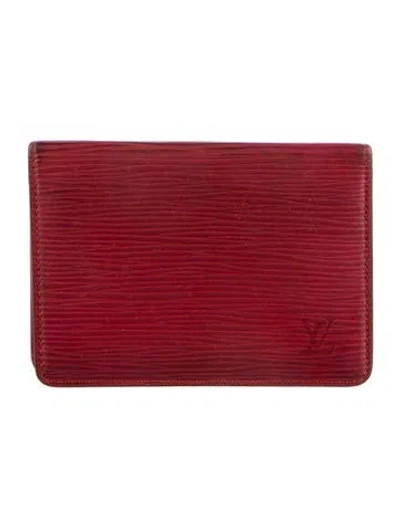 Pre-owned Louis Vuitton Epi Leather Wallet In Red