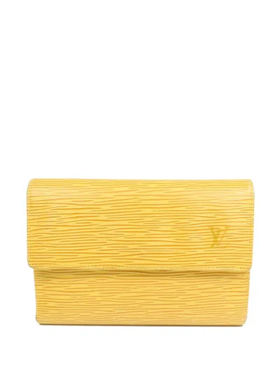 Pre-owned Louis Vuitton Epi Leather Wallet In Yellow