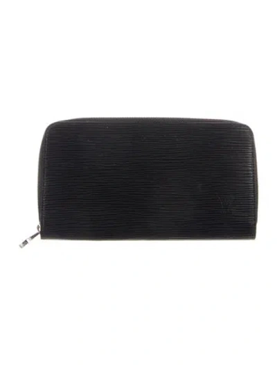 Pre-owned Louis Vuitton Epi Leather Zippy Wallet In Black