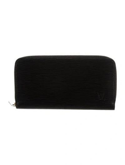Pre-owned Louis Vuitton Epi Leather Zippy Wallet In Black