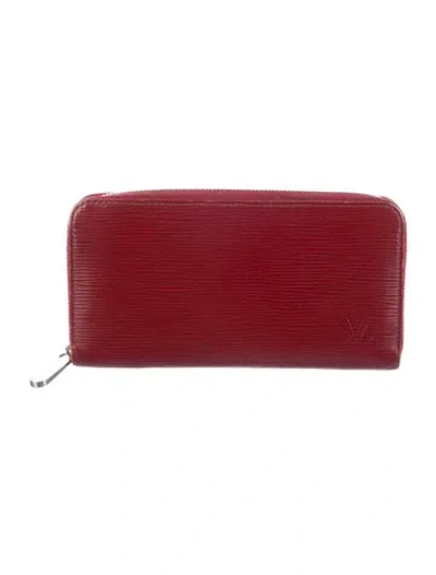 Pre-owned Louis Vuitton Epi Leather Zippy Wallet In Red