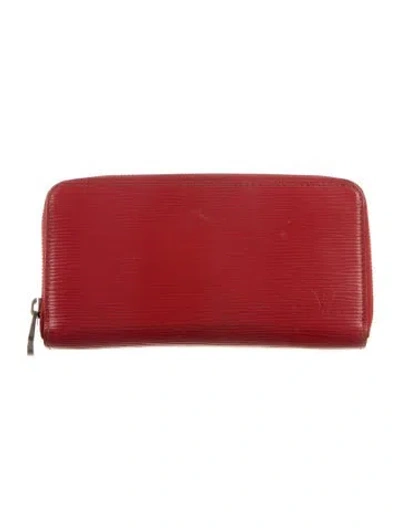 Pre-owned Louis Vuitton Epi Leather Zippy Wallet In Red