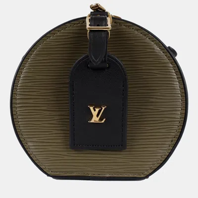Pre-owned Louis Vuitton Epi Mini Boite Chapeau - '10s Khaki Calfskin In Brown