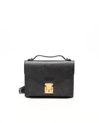 Pre-owned Louis Vuitton Epi Monceau 28 Bag In Black