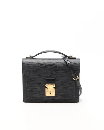 Pre-owned Louis Vuitton Epi Monceau Bag In Black