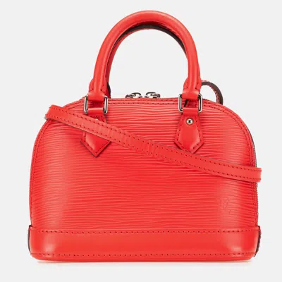 Pre-owned Louis Vuitton Epi Nano Alma In Red