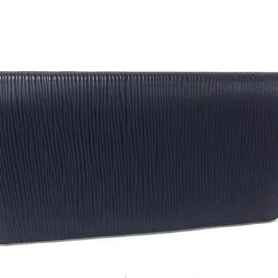 Pre-owned Louis Vuitton Epi Navy Blue Epi Leather Long Wallet (bi-fold) ()