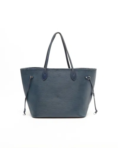 Pre-owned Louis Vuitton Epi Neverfull Mm Tote Bag In Blue