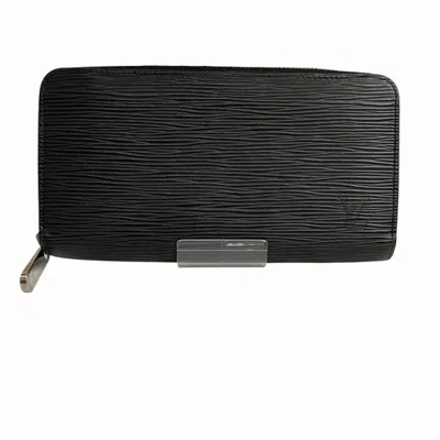 Pre-owned Louis Vuitton Epi Noir Epi Leather Long Wallet (bi-fold) () In Black