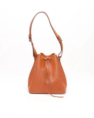 Pre-owned Louis Vuitton Epi Petit Noé Bag In Orange