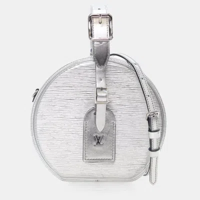 Pre-owned Louis Vuitton Epi Petite Boite Chapeau In Silver