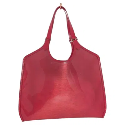 Pre-owned Louis Vuitton Epi Plage Baia Beach Tote Grenadine Red With Pouch