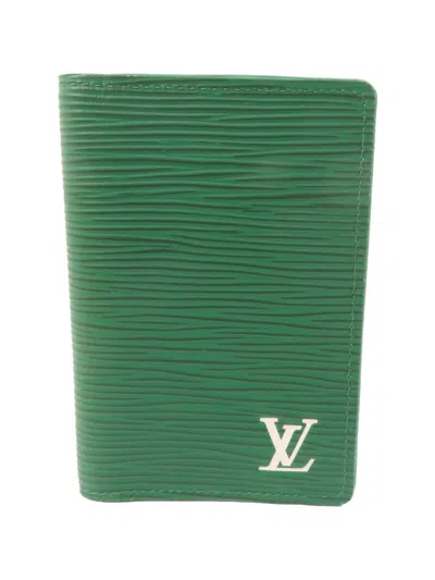 Pre-owned Louis Vuitton Epi Pocket Organizer Card Case In Green