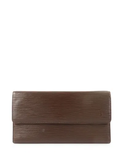 Pre-owned Louis Vuitton Epi Porte Tresor International Wallet In Brown