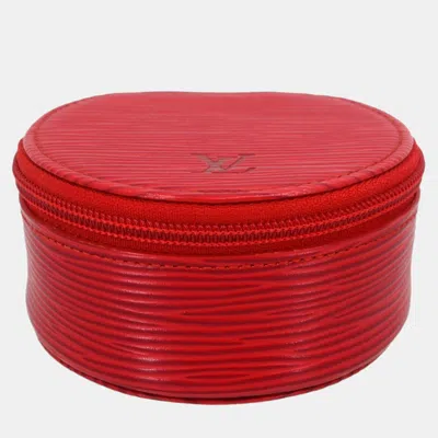 Pre-owned Louis Vuitton Epi Red Ecrin Bijou 8 Jewelry Case Pouch