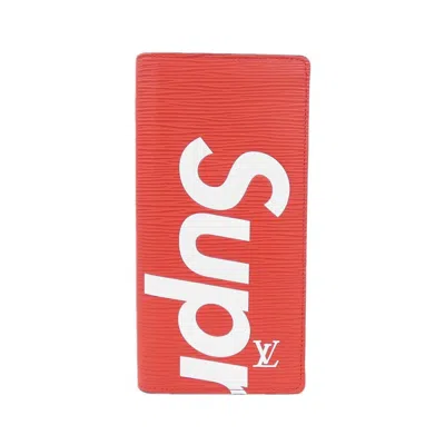 Pre-owned Louis Vuitton Epi Rouge Leather Long Wallet (bi-fold) ()