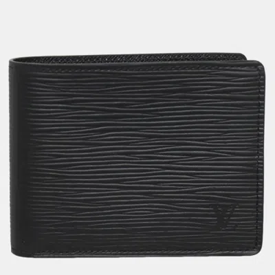 Pre-owned Louis Vuitton Epi Slender Folded Wallet In Black