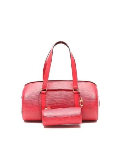 Pre-owned Louis Vuitton Epi Soufflot Bag In Red