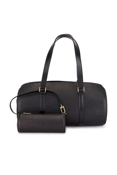 Pre-owned Louis Vuitton Epi Soufflot Handbag & Mini Set In Black