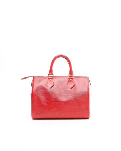 Pre-owned Louis Vuitton Epi Speedy 25 Bag In Red