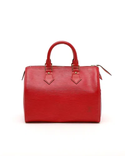 Pre-owned Louis Vuitton Epi Speedy 25 Bag In Red