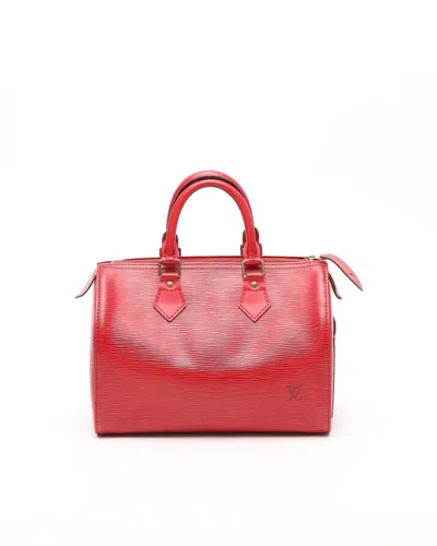 Pre-owned Louis Vuitton Epi Speedy 25 Bag In Red