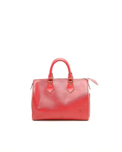 Pre-owned Louis Vuitton Epi Speedy 25 Bag In Red